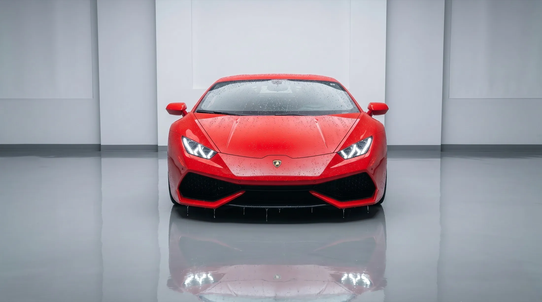 Profesjonell bilvask av rød Lamborghini hos 5 Stars Bilvask og Pleie i Drammen